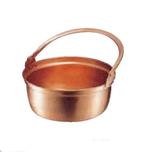 銅製 山菜鍋-段付鍋-円付鍋-木蓋